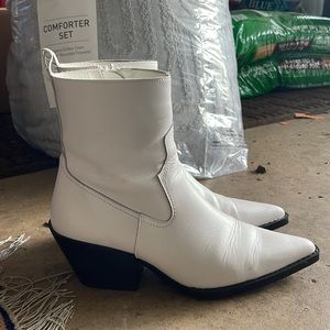White Cowboy Booties
